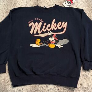 Mickey All Stars Navy Graphic Sweatshirt